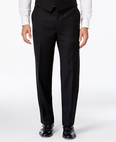Lauren Ralph Lauren Black Solid Classic-Fit Dress Pants - Suits & Suit ...