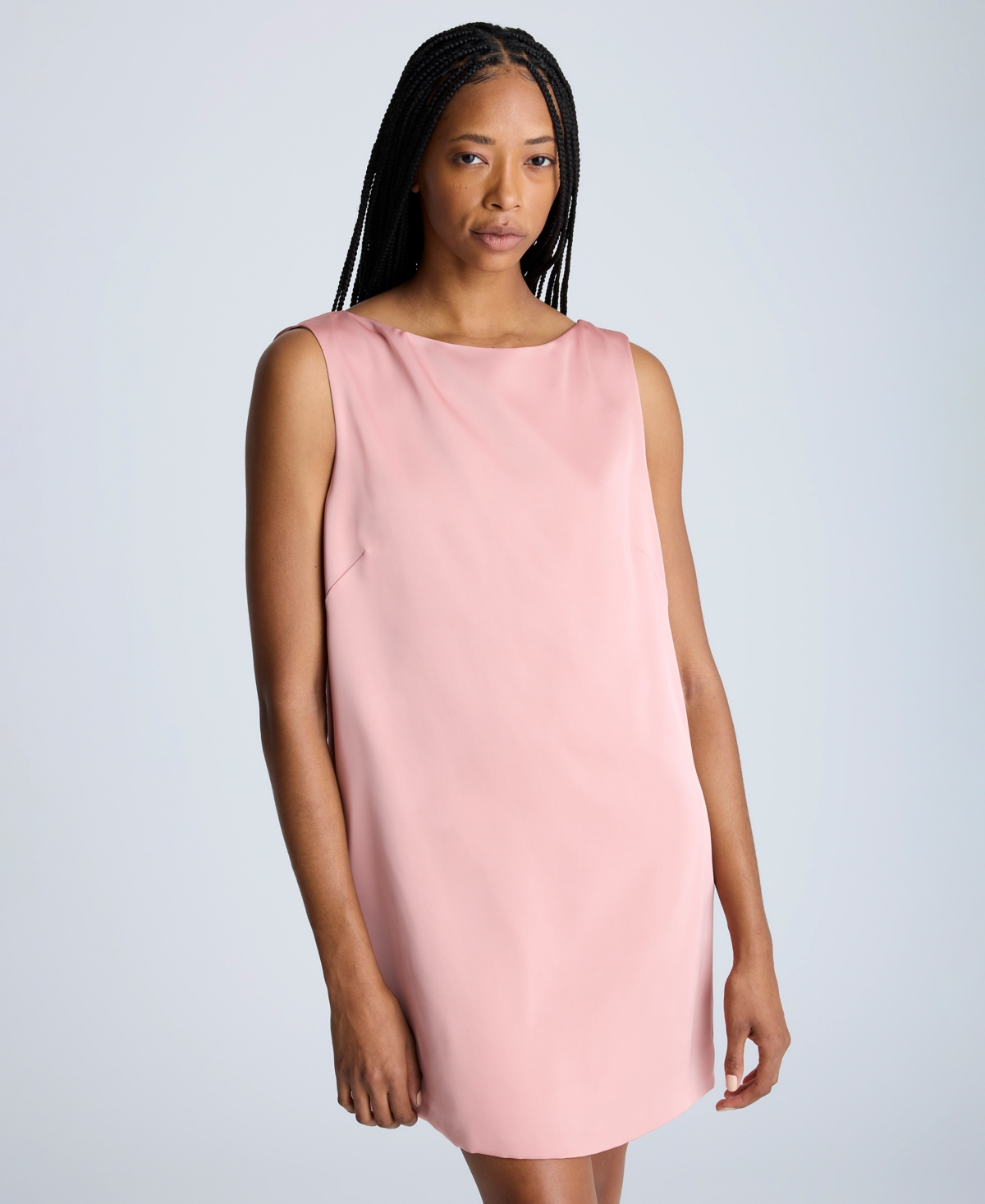 Kenneth Cole Sleeveless Open Back Shift Dress In Rose
