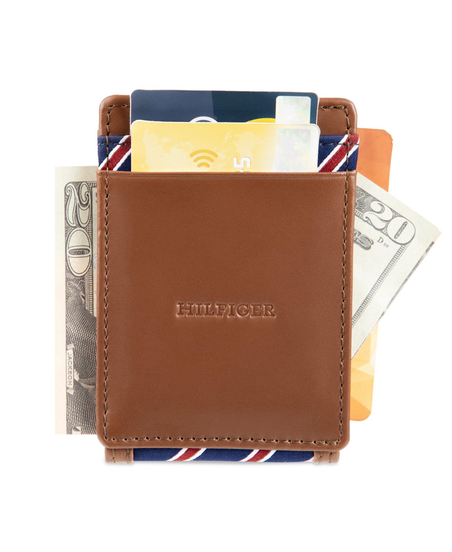Мужской кошелёк Tommy Hilfiger Overlay Front Pocket Wallet, цвет: Тёмный бежевый — фото 4