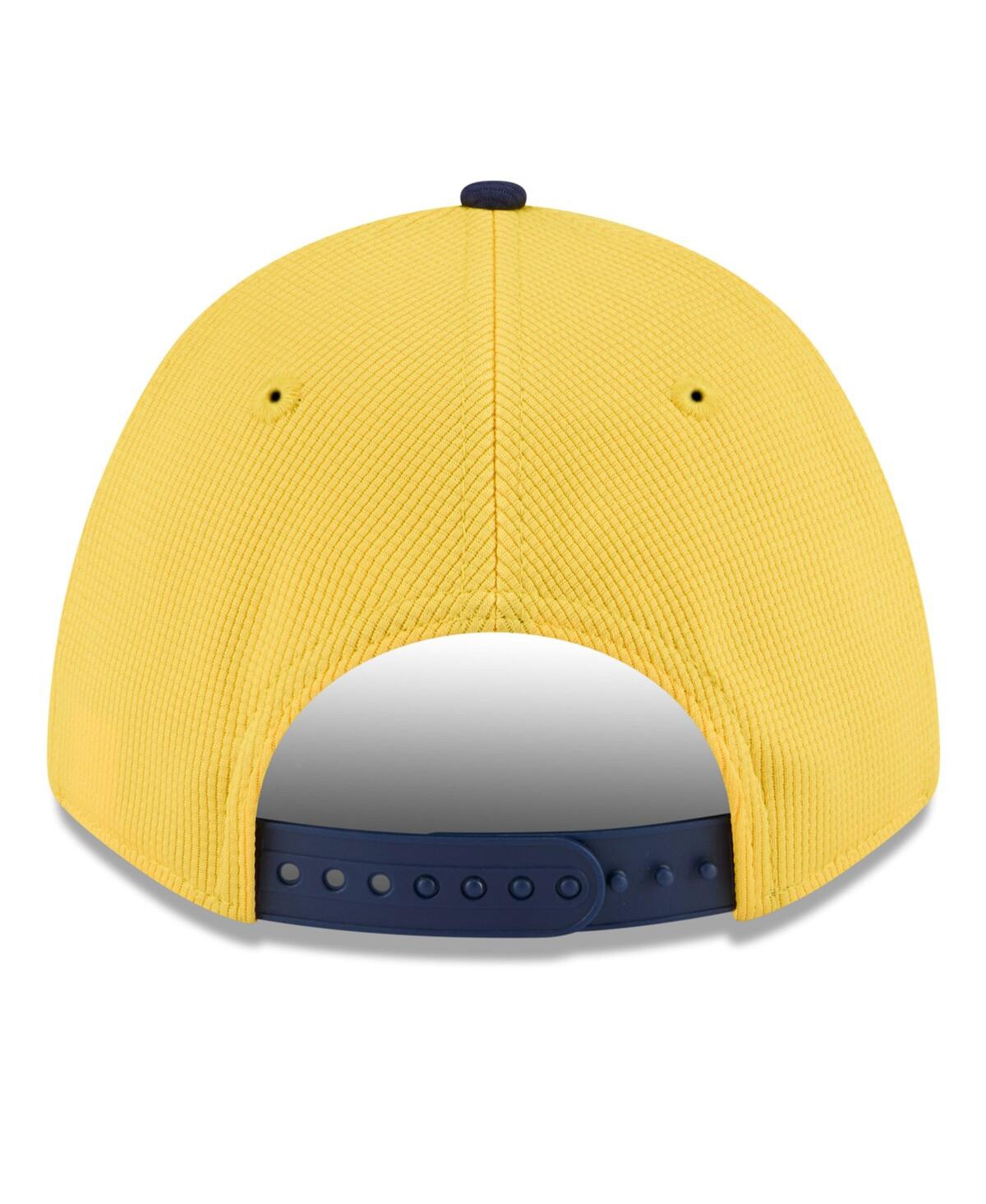 New Era Men's Gold, Navy Milwaukee Brewers Alternate The League 9forty Adjustable Hat In Gold,navy