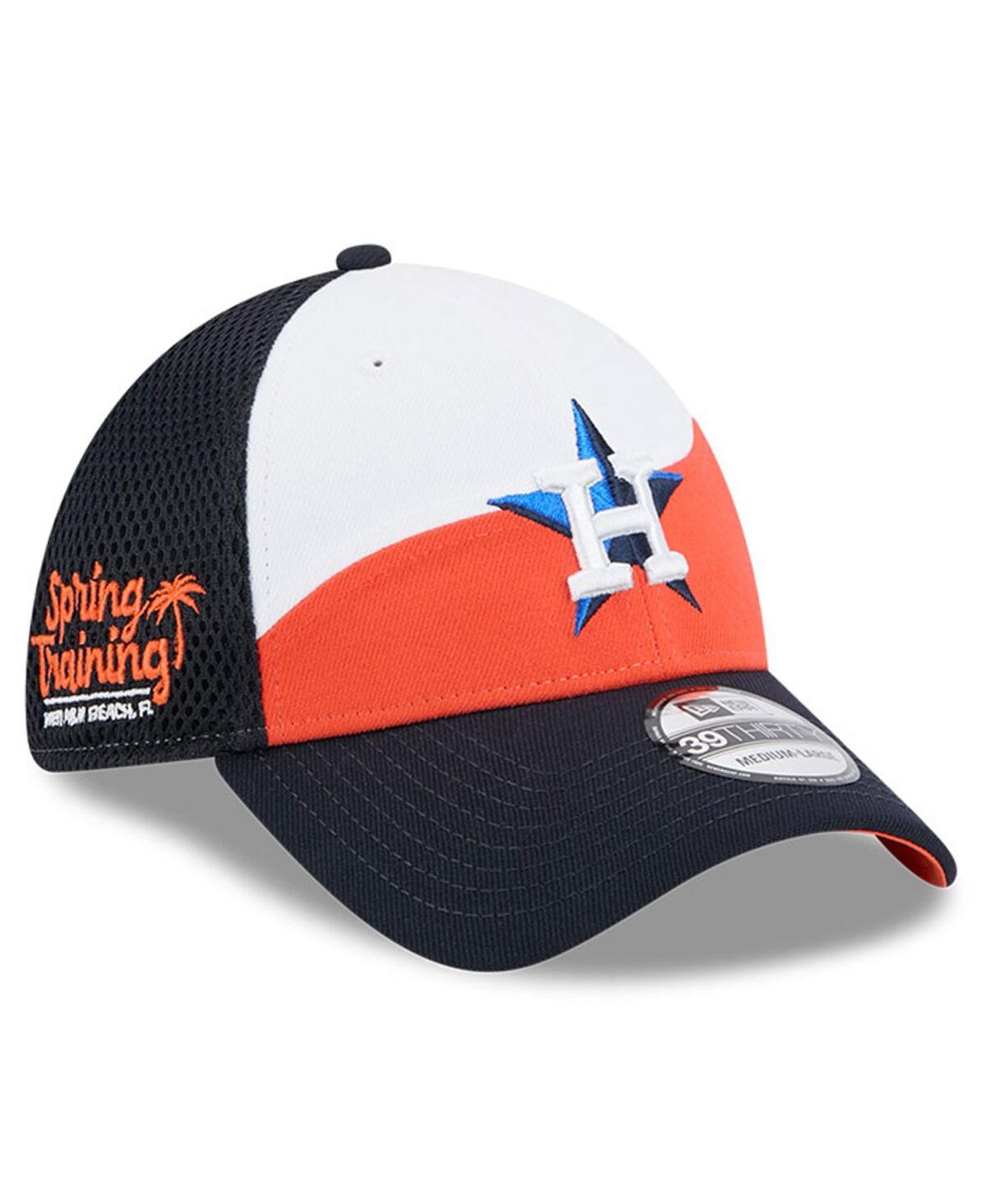 New Era Men's Orange/navy Houston Astros 2025 Spring Training 39thirty Flex Hat In Orange,navy