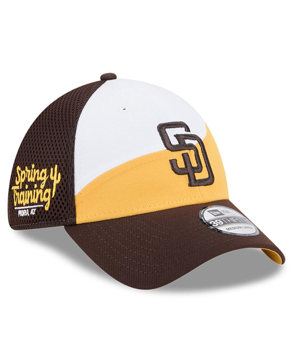 New Era Men's Gold/dark Brown San Diego Padres 2025 Spring Training 39thirty Flex Hat In Gold,dark Brown