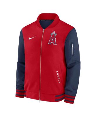 Men's Red/Navy Los Angeles Angels Authentic Collection Dugout Full-Zip Bomber Jacket
