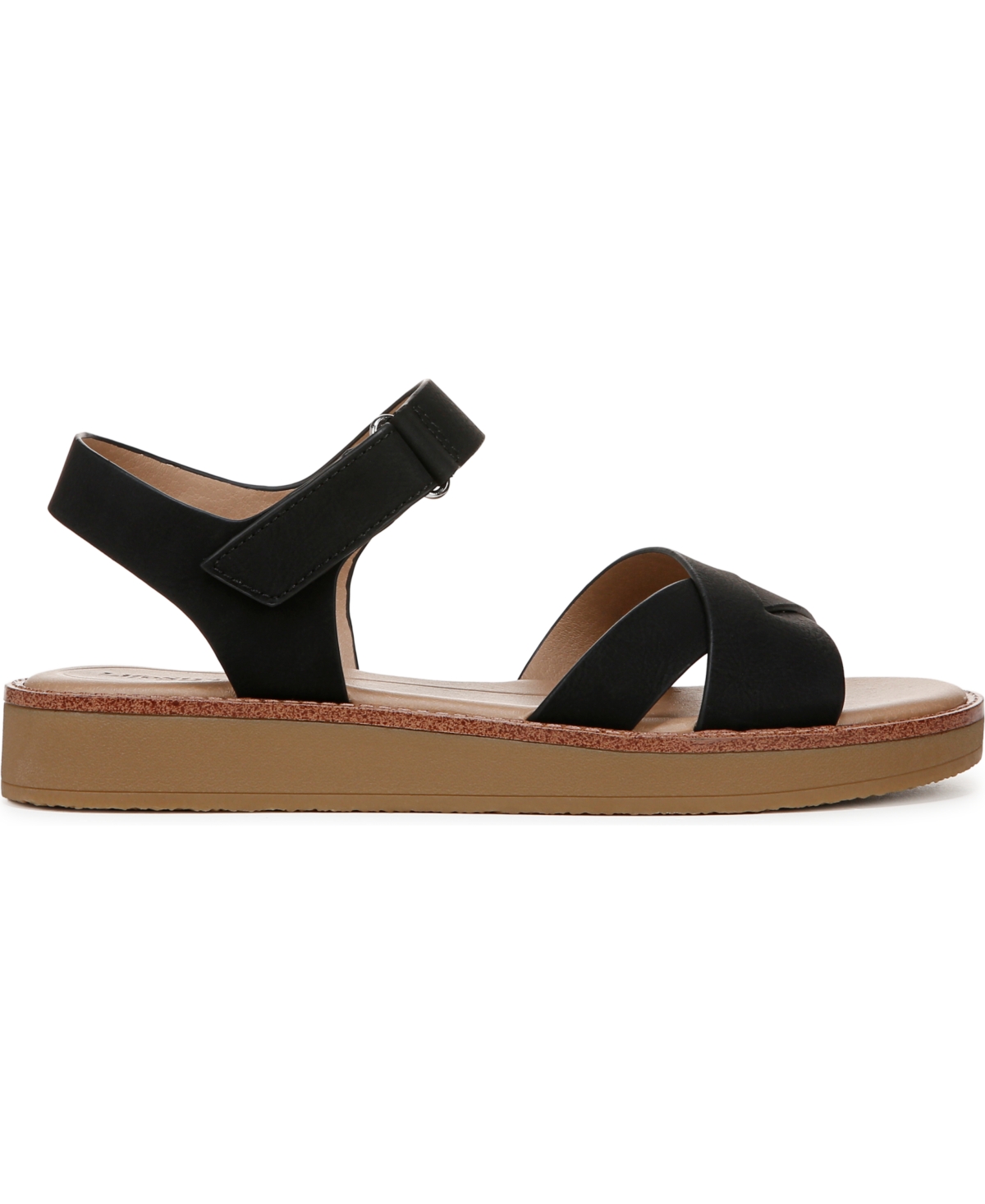 Shop Lifestride Women's Wren Strappy Platform Sandals In Black Faux Leather