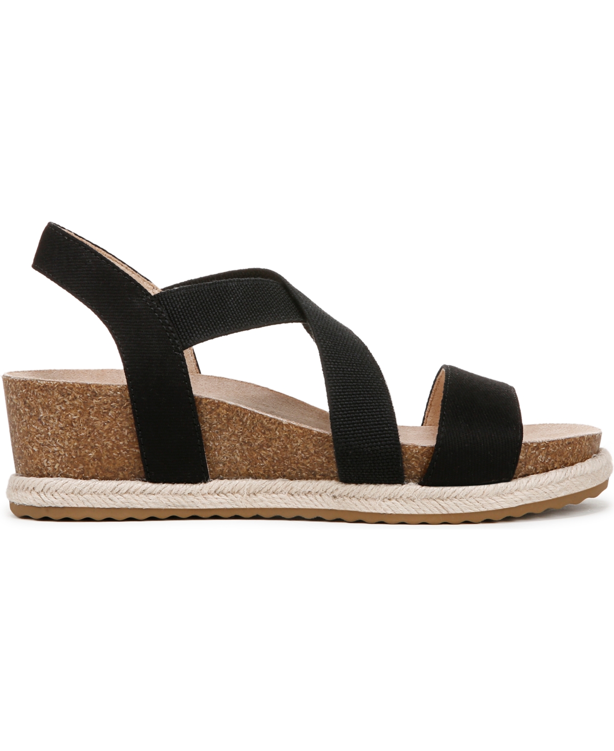 Shop Lifestride Women's Breeze Strappy Wedge Sandals In Black Fabric