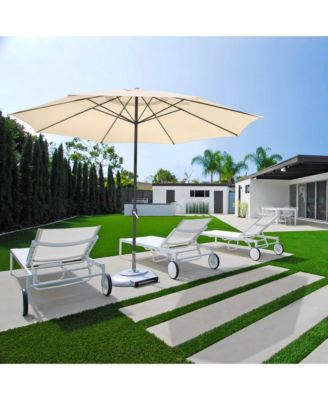 XL 13Ft Aluminum Patio Umbrella 8 Rib Heavy Duty Table Parasol Crank Outdoor Garden Deck Beach Furniture