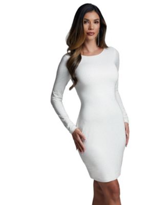 Women's Long Sleeve Crystal Midi Dress