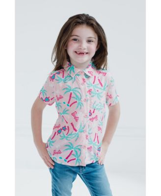 Girls Hawaiian Button Down Dress Shirt