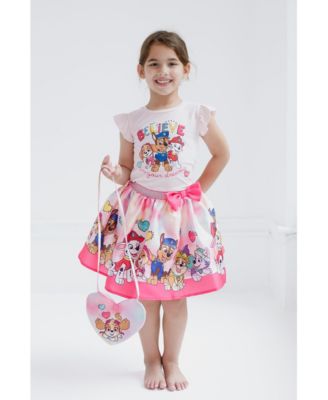 Little Girls Tank Top Skirt and Bag 3 Piece Outfit Set