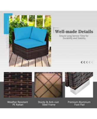 7 Pieces Patio Furniture Set with 35 Inches 50000 BTU Propane Gas Fire Pit Table and Waterproof Cover for Firpit