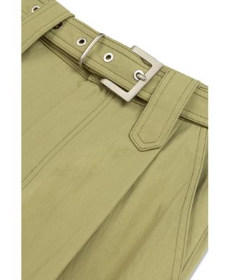 Women's Metal Buckle Detailed Belted Pants