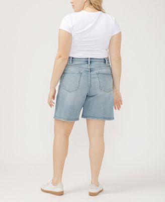 Plus Size High Rise Vintage Long Shorts