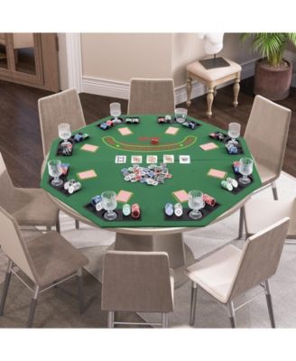 8-Player Foldable Poker Table Top with Carrying Bag and Cup Holders Compact and Portable for Home Games
