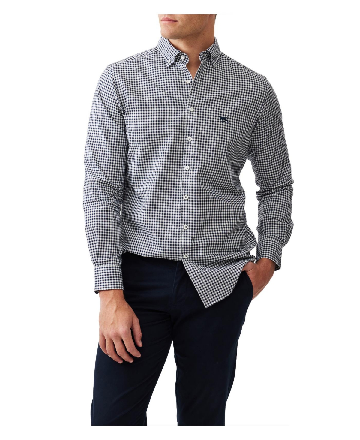 Rodd Gunn Men's Check Oxford Long Sleeve Slim Fit Shirt
