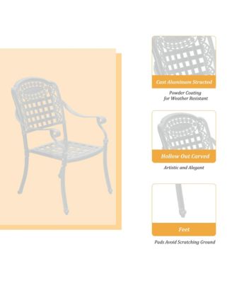 Patio Chairs set of 2 Cast Aluminum Patio Furniture Outdoor Patio Chairs Metal Patio Chairs Garden Chair for Indoor Outdoor Bistro Chairs for Balcony Porch Backyard Garden, Bronze