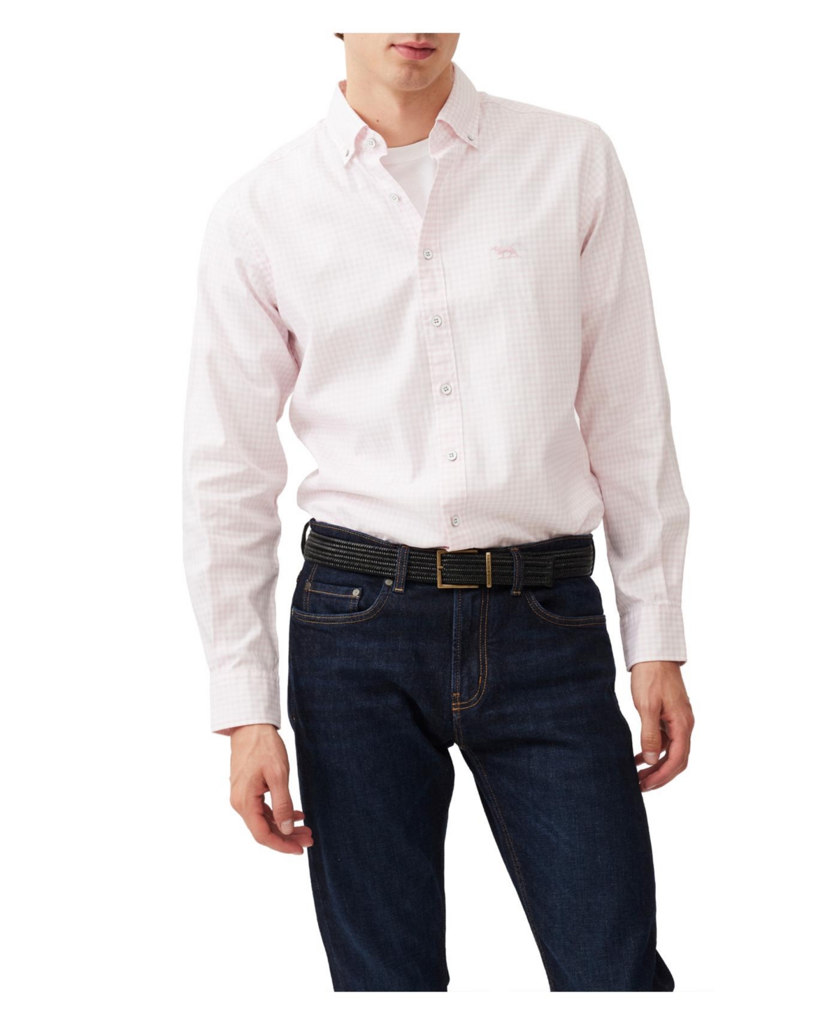 Rodd & Gunn Gunn Check Oxford Sports Fit Shirt In Pink
