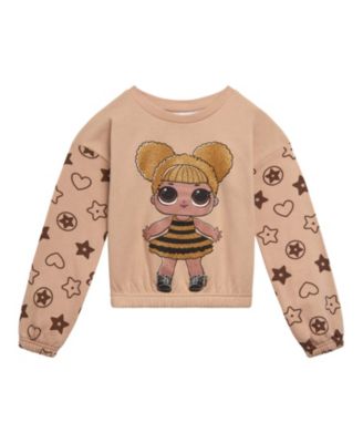 Little Girls Fleece Sweatshirt and Jogger Pants Outfit Set