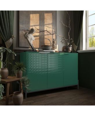 Modern Storage Cabinet with Adjustable Shelves, 49IN Accent Cabinet with 3 Doors, Decorative Cabinets for Living Room, Kitchen, Office