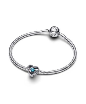 Sterling Silver Entwined Heart Stones Charm