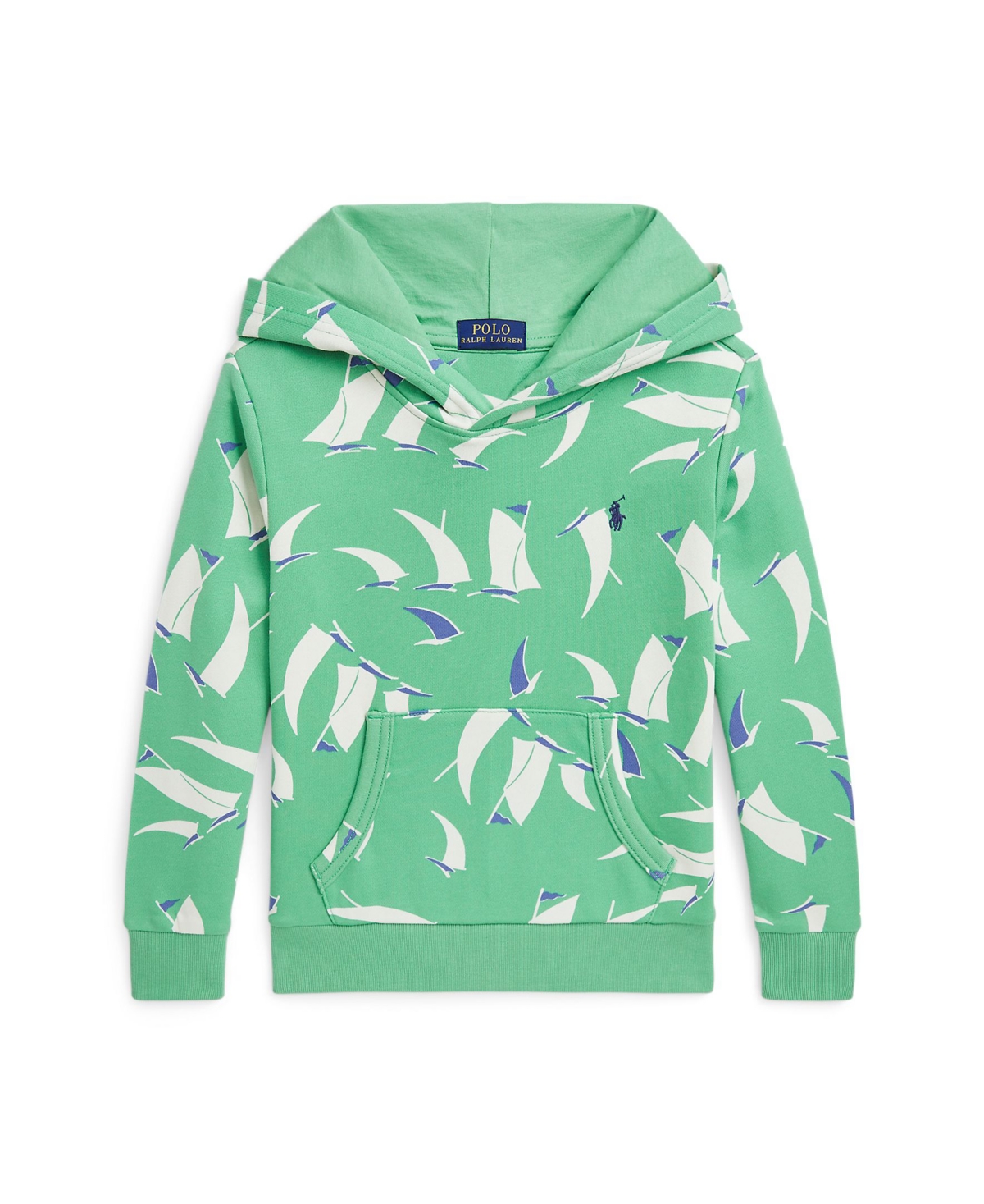 Polo Ralph Lauren Sailboat-print French Terry Hoodie In Deco Sails Print,green