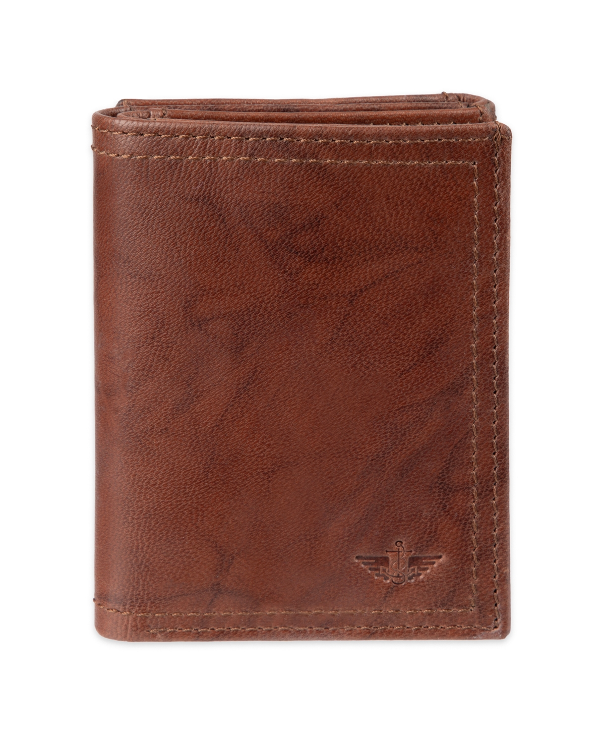 Men's Rfid Crunch Leather Z-Fold Trifold Wallet - Brown