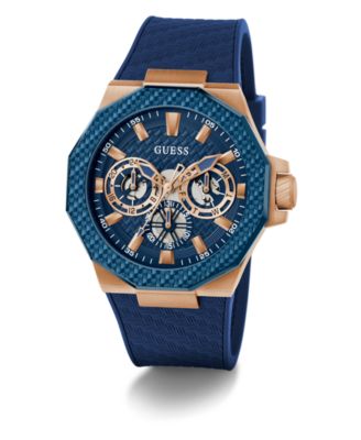 Men's Multifunction Blue Silicone Watch, 45mm