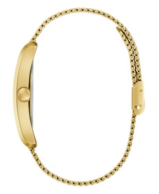 Men's Analog Gold-Tone Steel Mesh Watch, 34mm