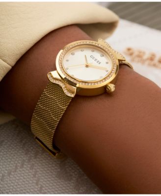 Women's Analog Gold-Tone Steel Mesh Watch, 28mm