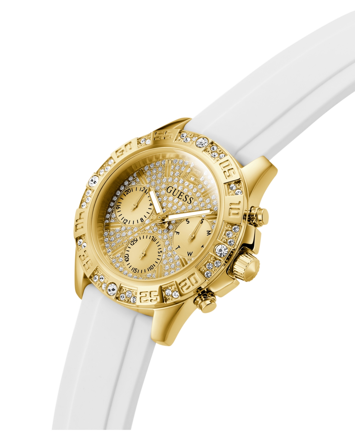 Guess Women's Multifunction White Silicone Watch, 40mm In White