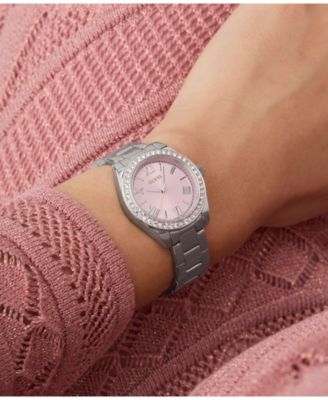 Women's Analog Silver-Tone Steel Watch, 30mm