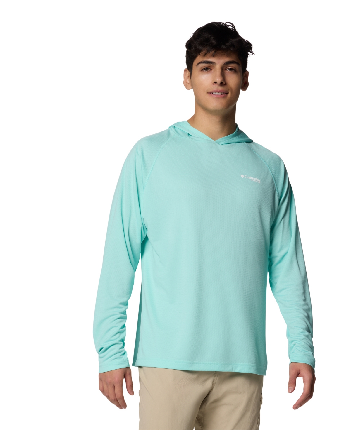 Shop Columbia Men's Pfg Solar Stream Moisture-wicking Upf 50 Hoodie In Gulf Strea
