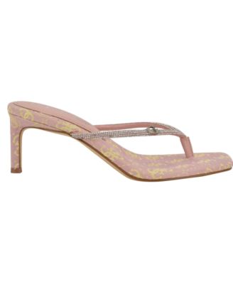 Women's Mayan Rhinestone Thong Kitten Heel Sandals