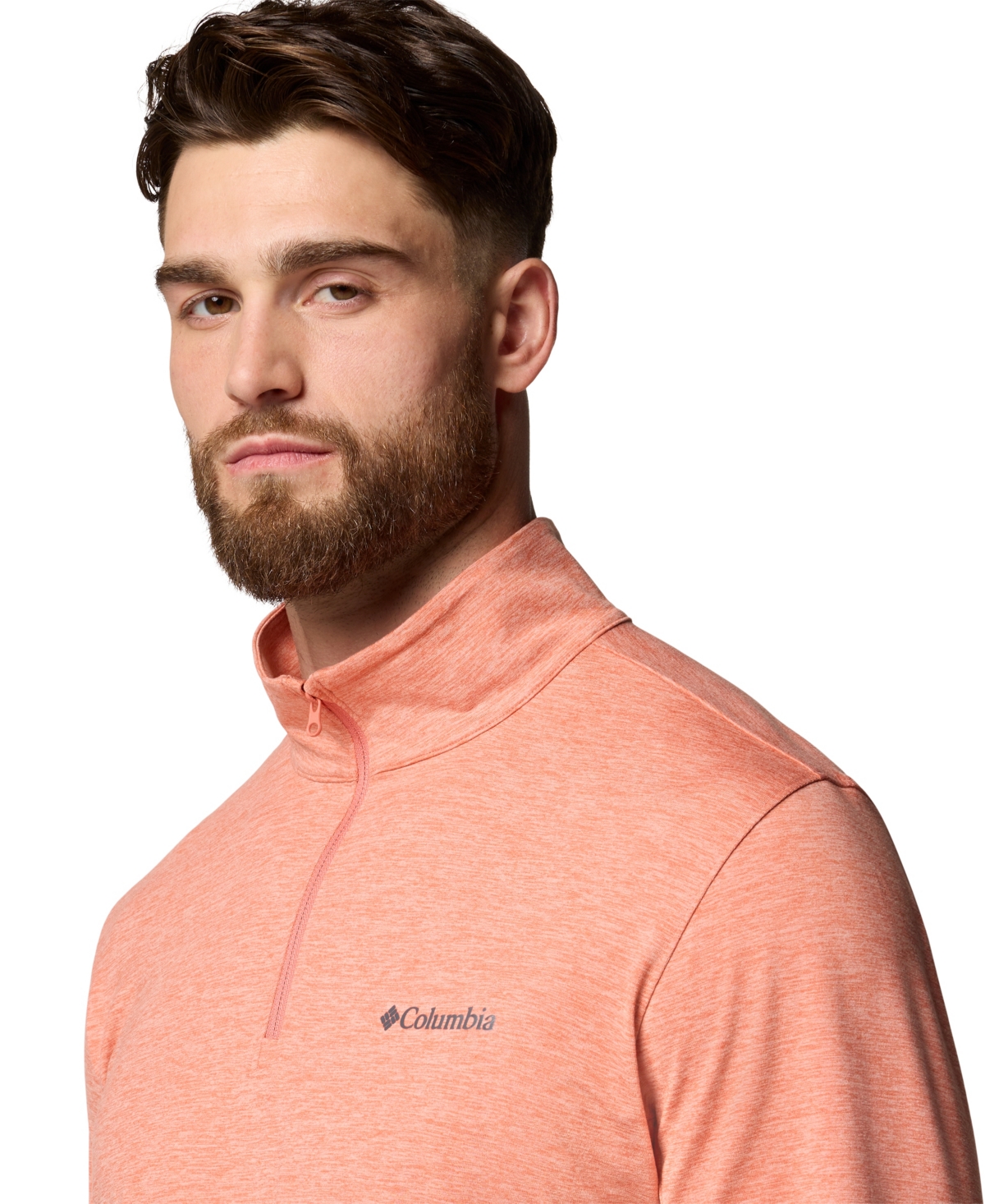 Columbia Men's Tech Trail 1/4 Zip Shirt In Faded Peac