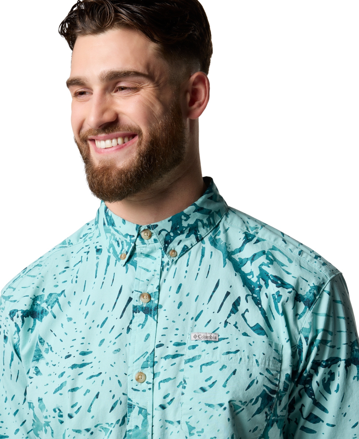 COLUMBIA MEN'S RAPID RIVERS PRINTED SHORT SLEEVE SHIRT 