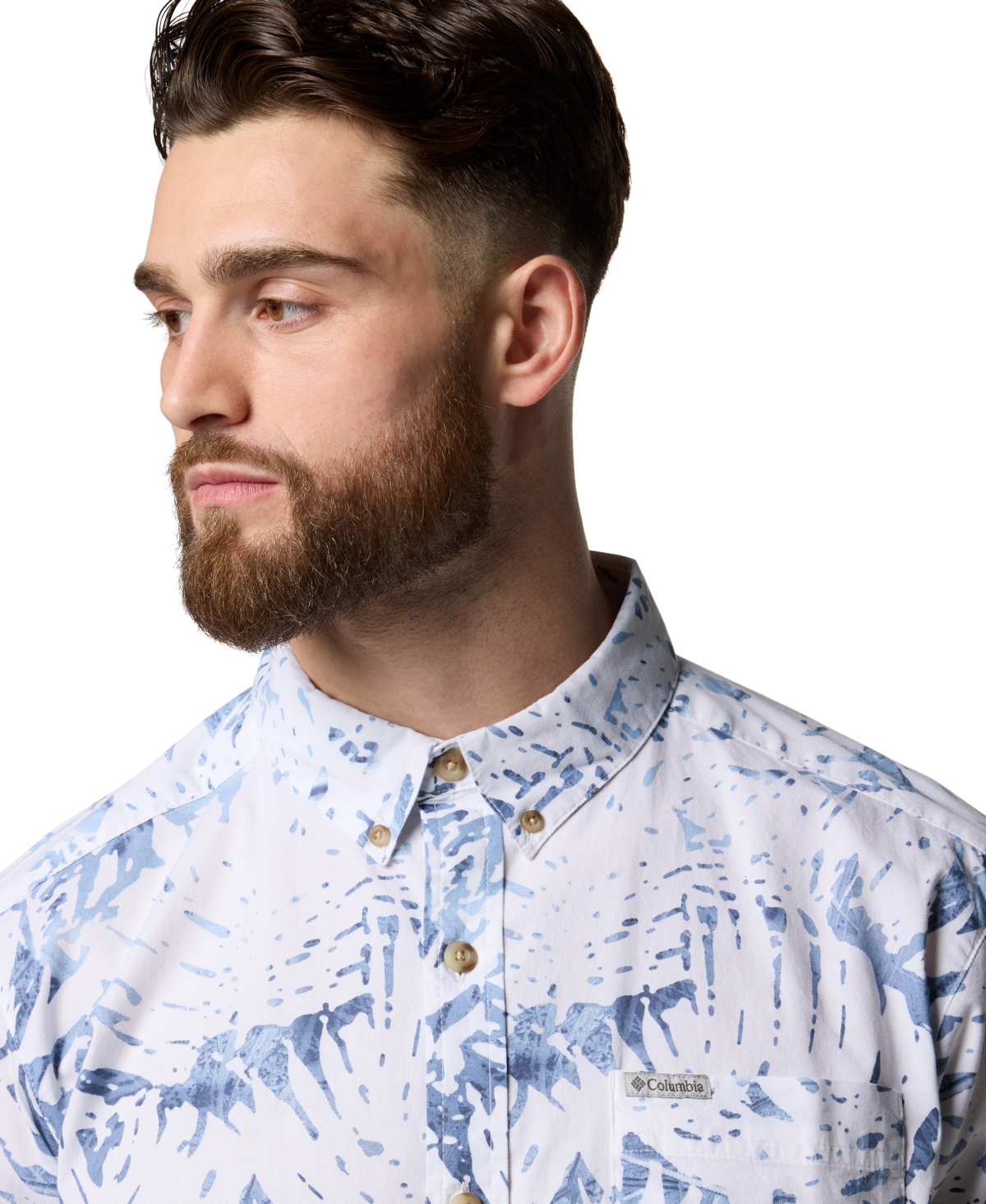 COLUMBIA MEN'S RAPID RIVERS PRINTED SHORT SLEEVE SHIRT 
