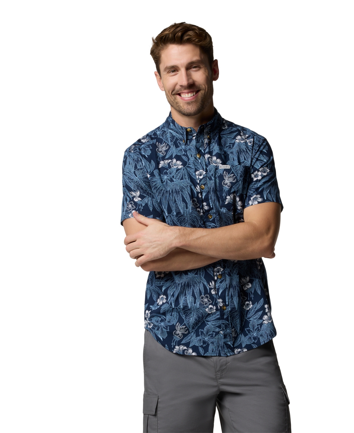 COLUMBIA MEN'S RAPID RIVERS PRINTED SHORT SLEEVE SHIRT 