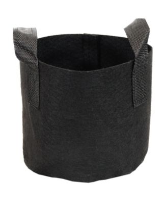 Garden Grow Bag with Handles Nonwoven Polypropylene Fabric, Black, 5pc