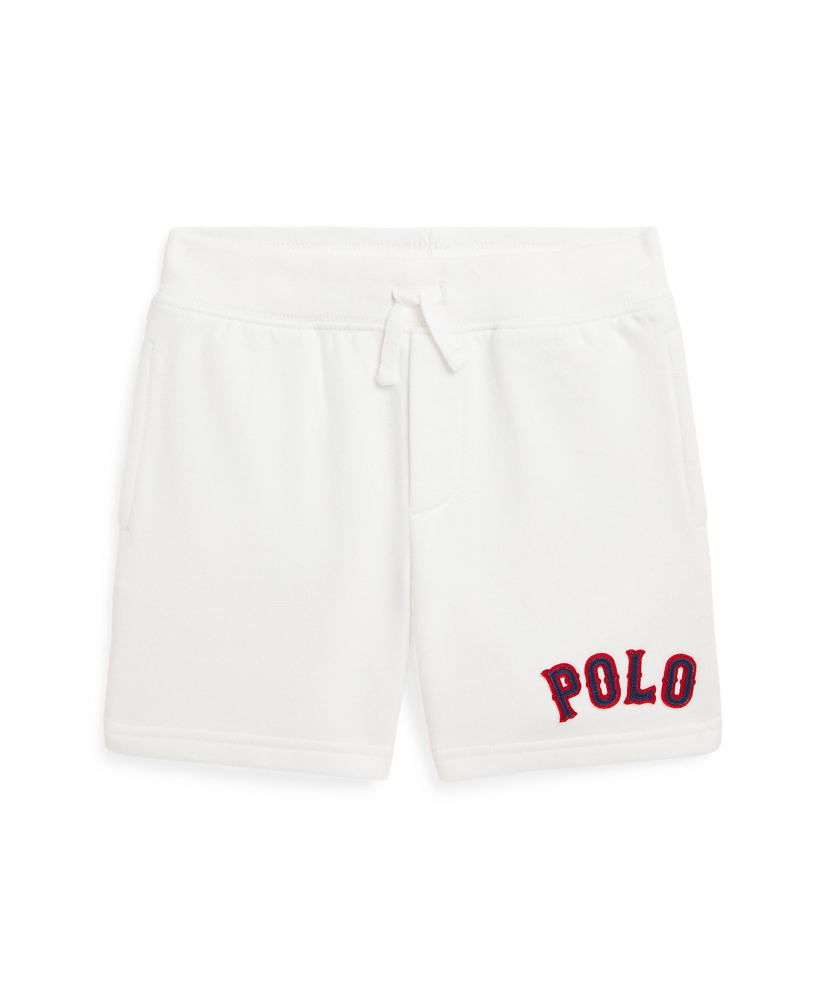 Polo Ralph Lauren Big Boys Baseball-logo Fleece Shorts In Paper White