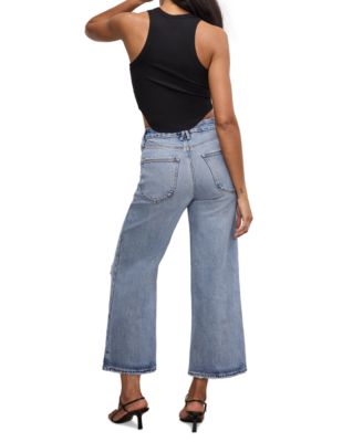 Women's Good Waist Palazzo Cropped Jeans