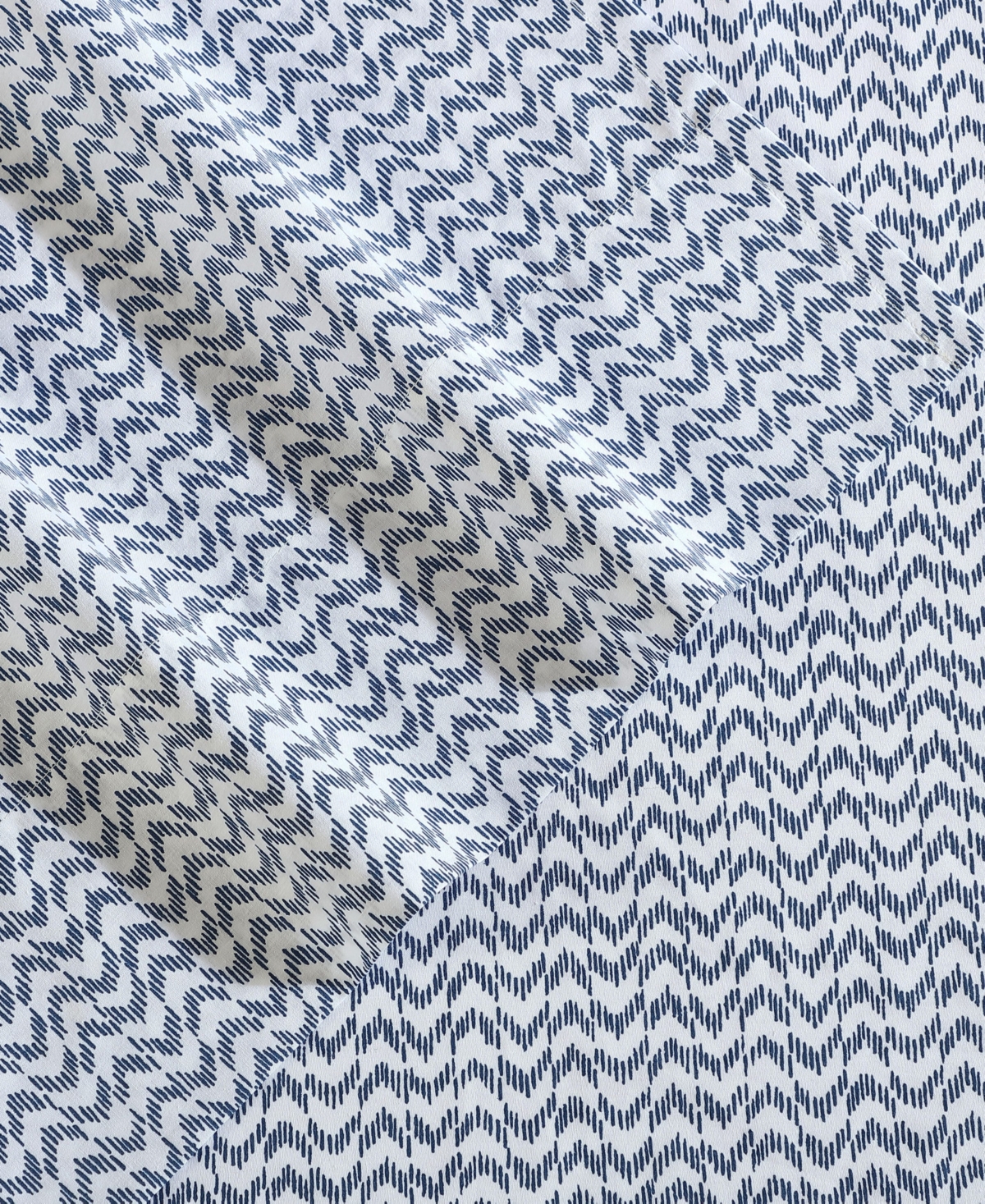 Nautica Cotton Percale 4-piece Sheet Set, King In Ikat Wave Blue
