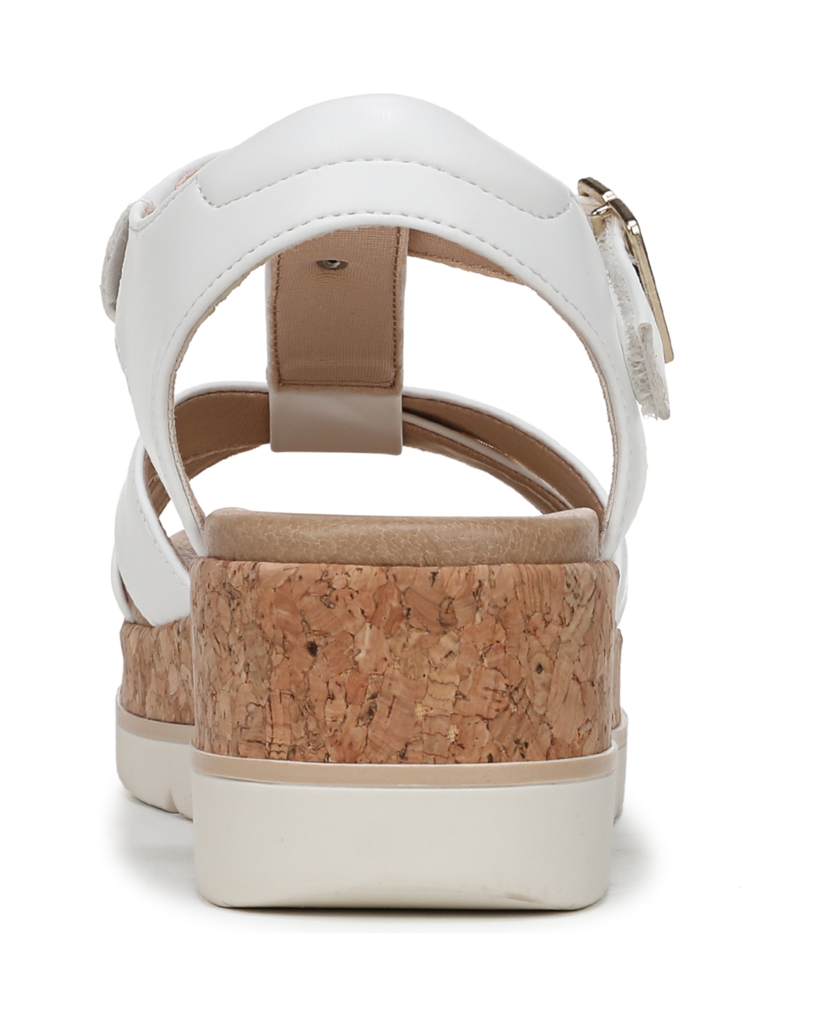 Shop Dr. Scholl's Women's Once Again T-strap Wedge Sandals In White Faux Leather