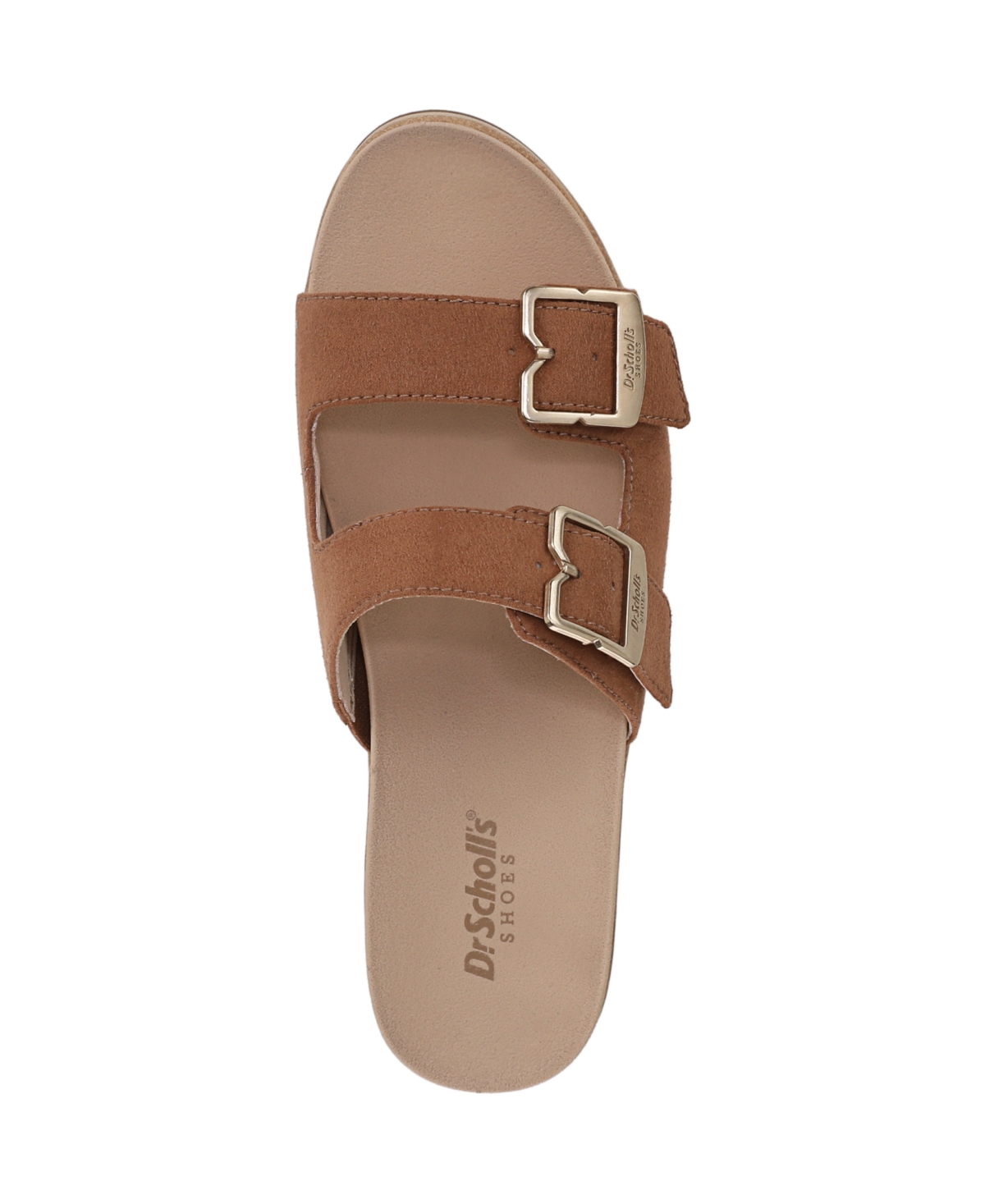 Shop Dr. Scholl's Women's Cali Breeze Slide Wedge Sandals In Honey Brown Microfiber