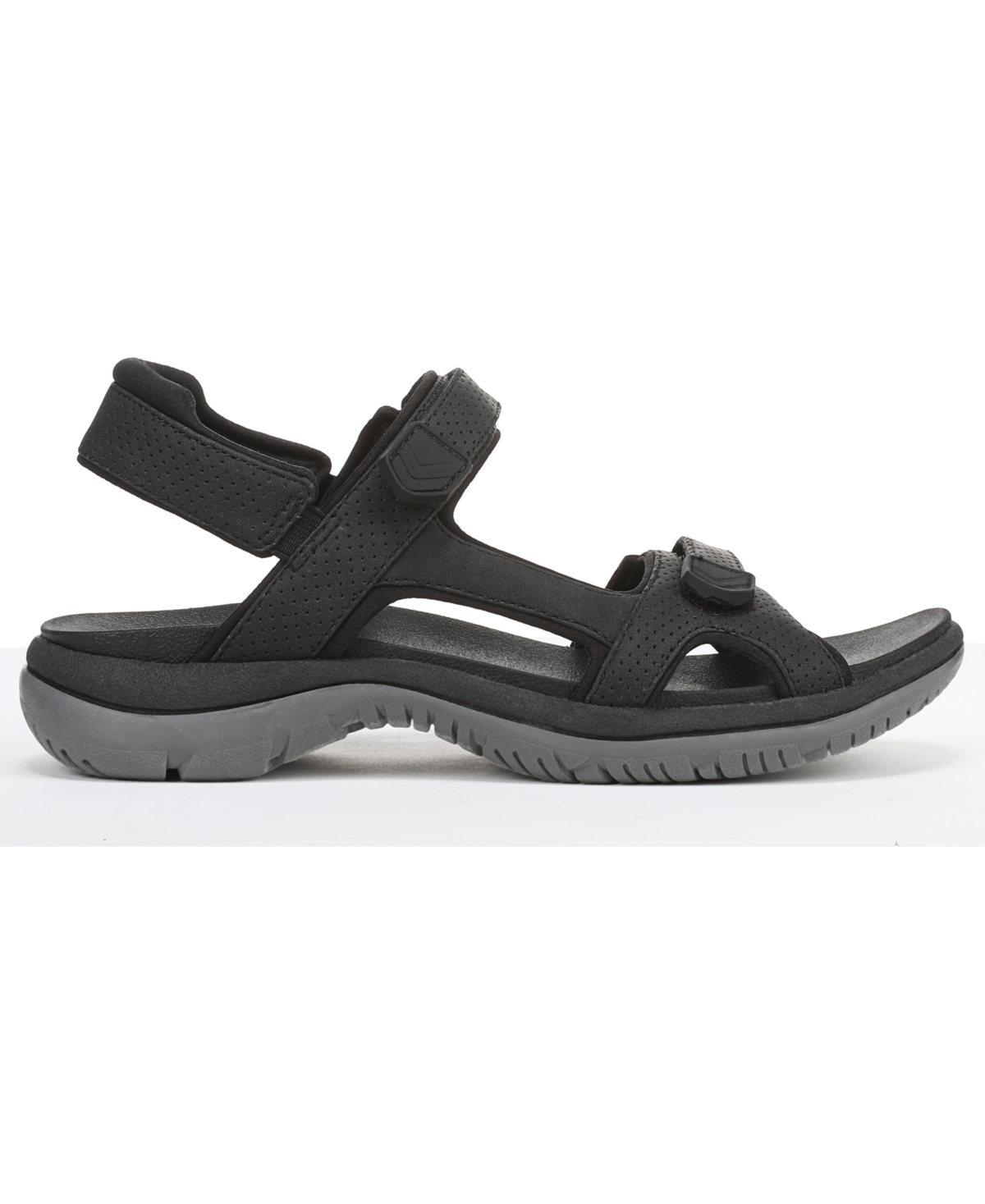 Shop Dr. Scholl's Women's Adelyn Open Round Toe Sport Sandals In Black Faux Leather