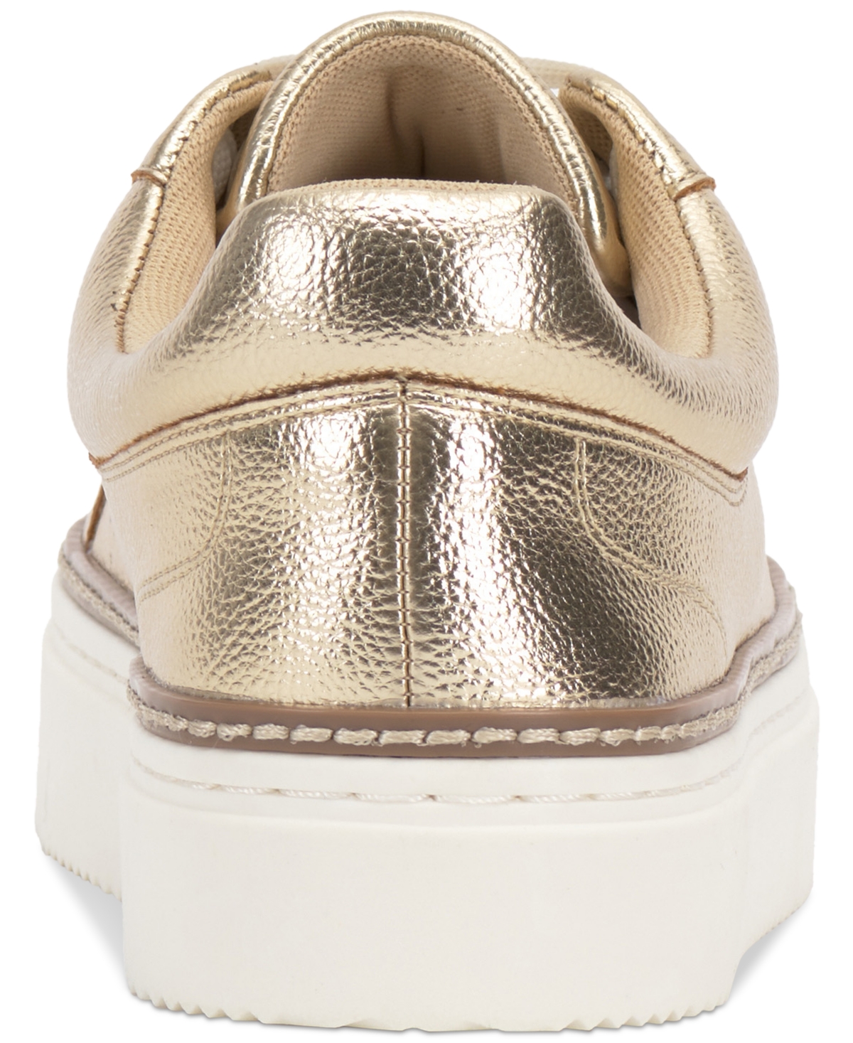 Shop Vince Camuto Women's Randay Lace-up Platform Sneakers In Egyptian Gold Faux Leather