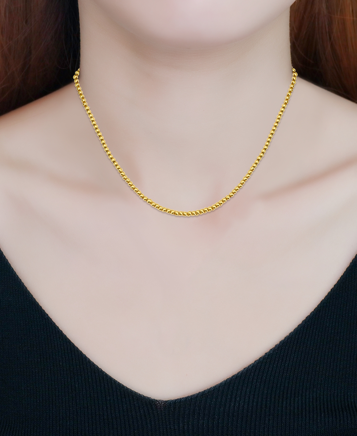 Giani Bernini Polished Bead Link Chain Necklace 16" + 2" Extender, 18k Gold-plated Sterling Silver Exclusively At In Gold Over Silver