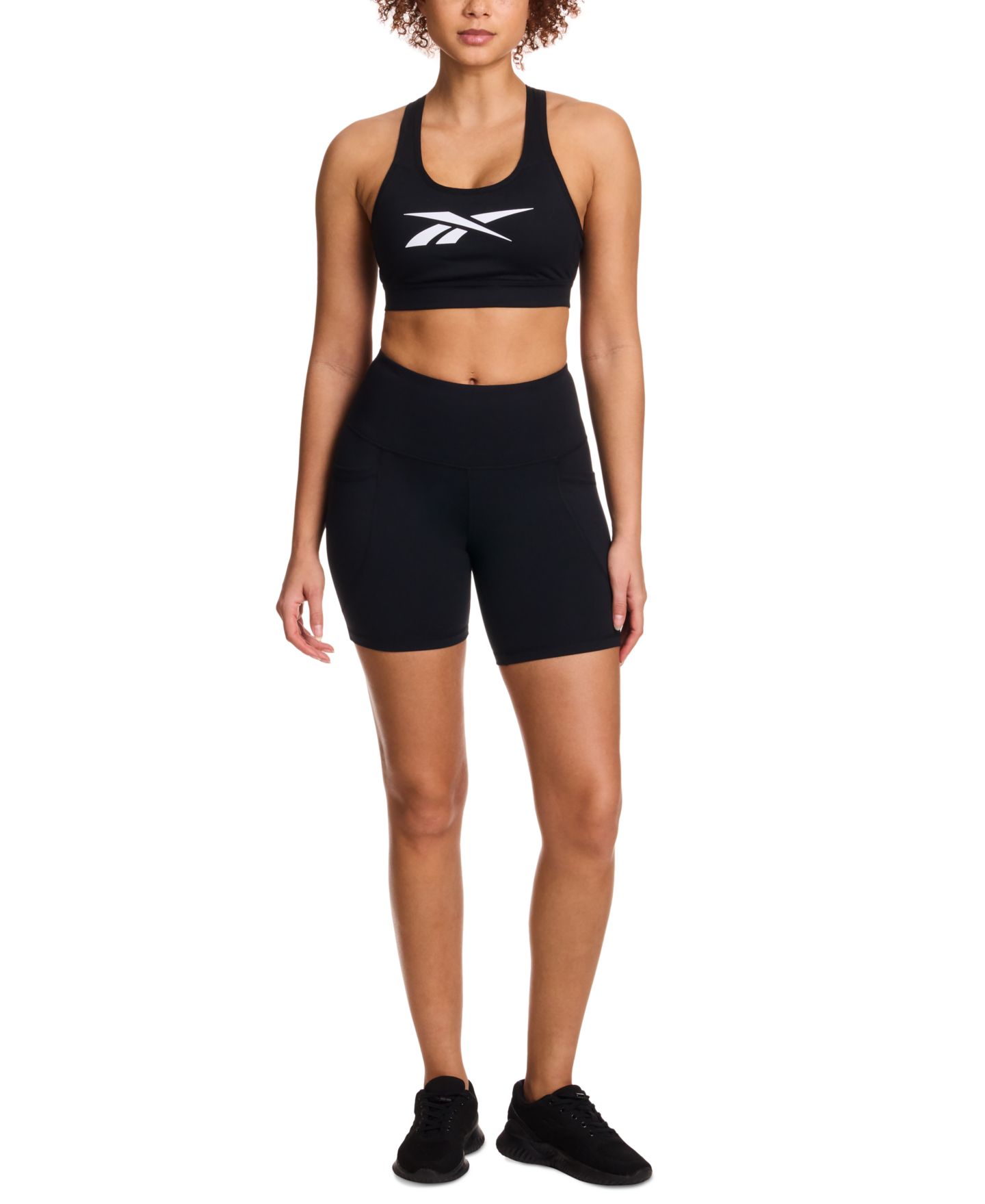 Женские шорты Reebok ID Train High-Rise Stretch Bike Shorts, цвет: Чёрный — фото 2