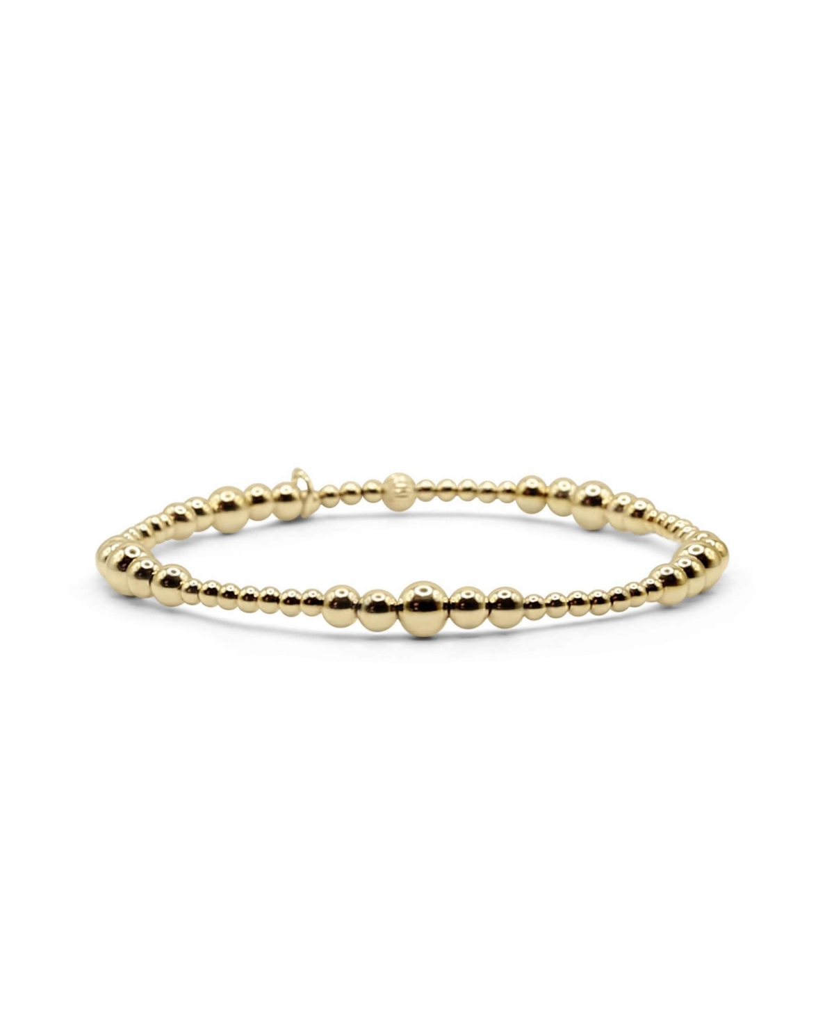 Non-Tarnishing 2.5mm, 4mm, & 5mm Gold Filled Ball Stretch Bracelet - Gold