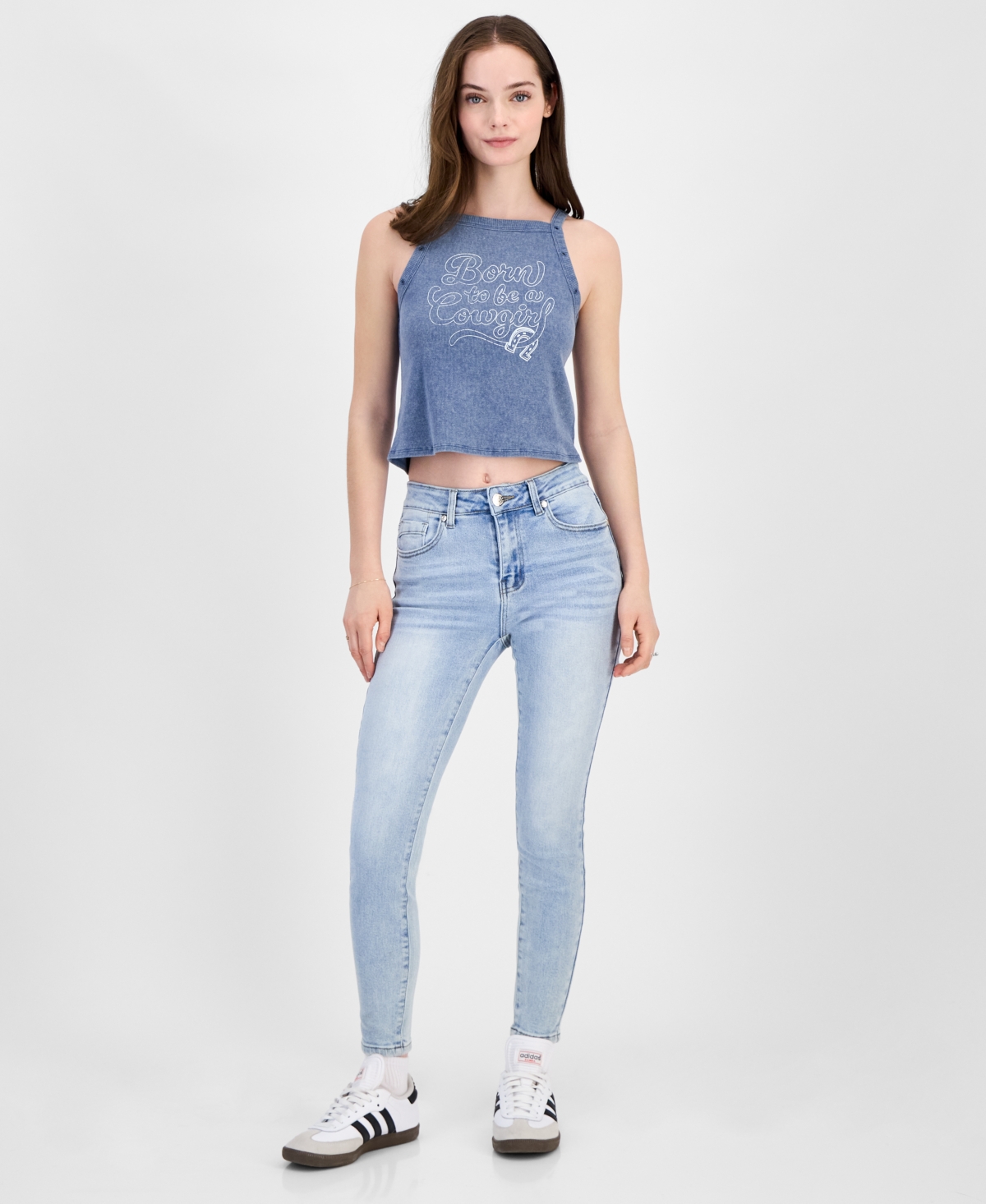 Juniors' Stretch Curvy Skinny Jeans - Dark Wash