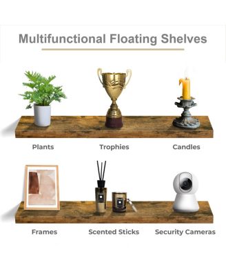 2 Pack 47 x 9.25 Inch Wall Mounted Floating Shelves - Stylish and Functional Storage