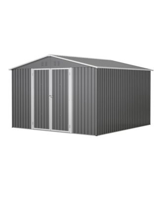10x10 Metal Storage Shed with Enhanced Frame and Doors